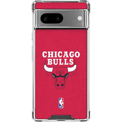 NBA Chicago Bulls Red Distressed Google Pixel 8 Clear Case